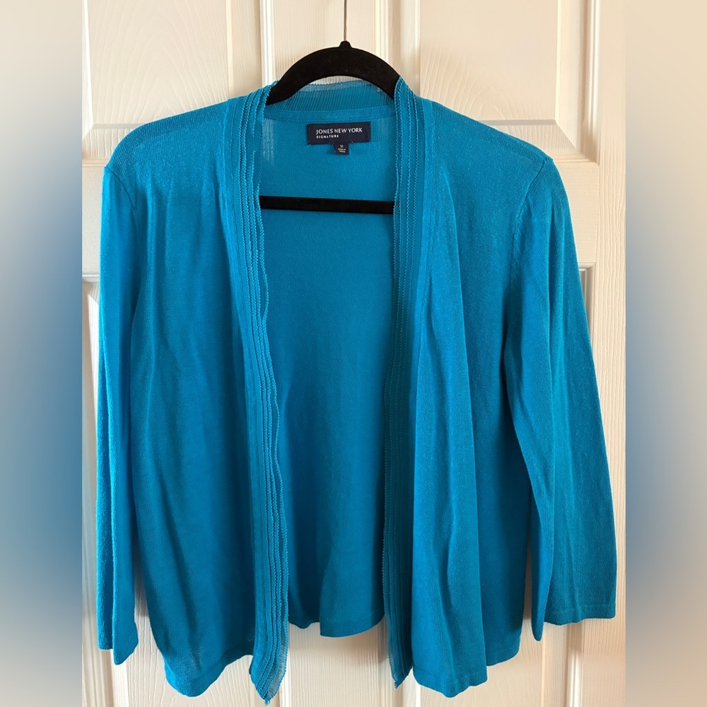 Jones New York Signature cardigan turquoise Med